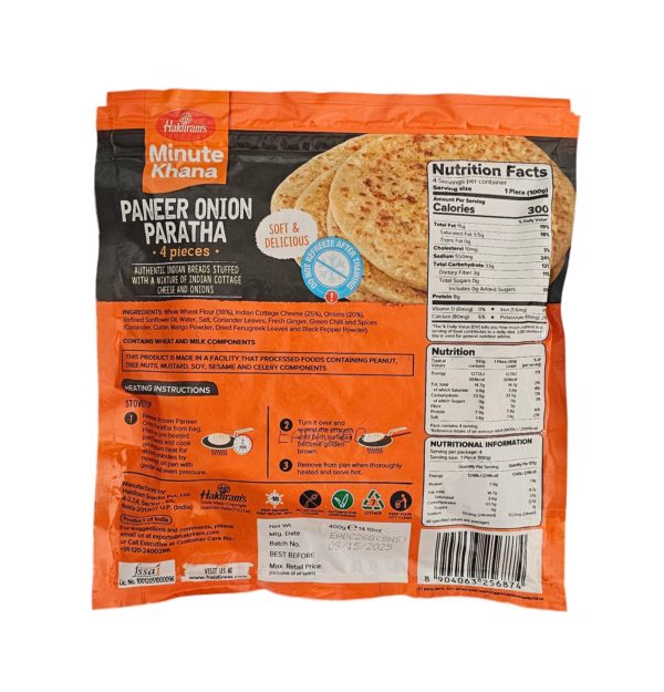Haldiram's Paneer Onion Paratha 400 Gm - Image 3