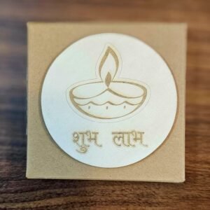 Shubh Labh fridge magnet with intricate patterns and vibrant colors