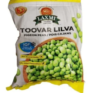 Laxmi Toovar Lilva, fresh green split pigeon peas for Indian cooking