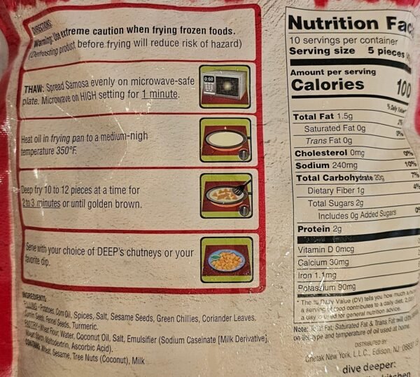 Deep Cocktail Potato Samosas 50 Count - Image 3