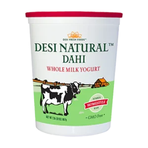 Desi Dahi 4LB yogurt container with creamy texture