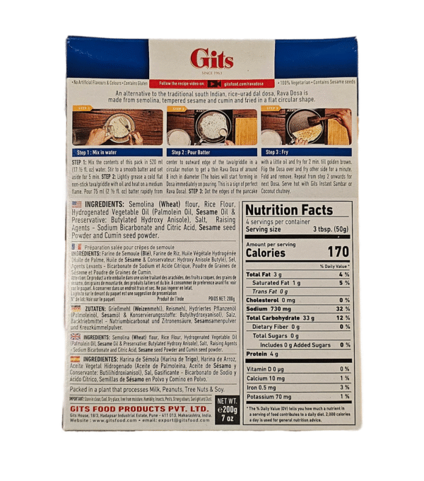 Gits Rava Dosa Mix 200 Gm - Image 3
