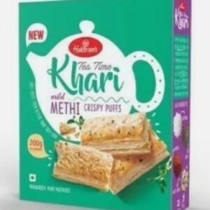 Haldirams Khari Methi Puff snack in a bowl, showcasing crispy and flaky texture.