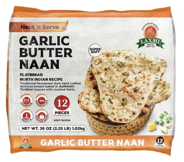 Laxmi Garlic Butter Naan (12 Naan Pack)