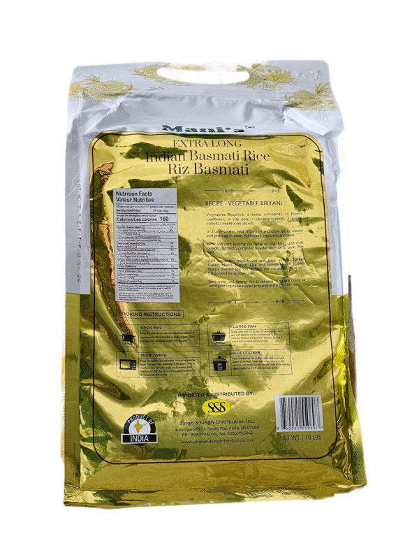 Manis Long Basmati Rice 10 Lb - Image 3