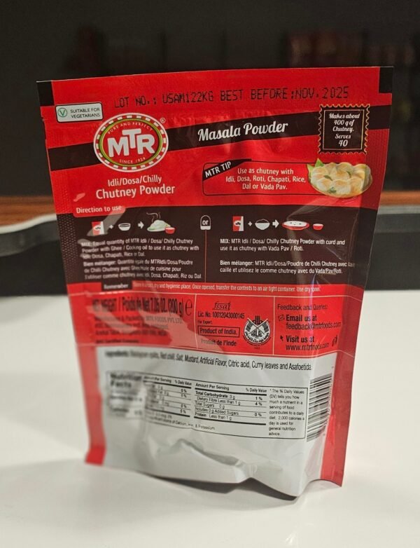 MTR Masala Powder - Idli/Dosa/Chilly Chutney Powder - Image 3