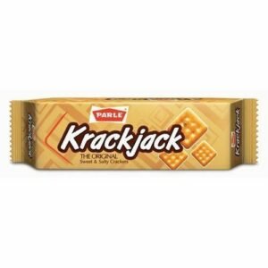 Parle Krackjack cookies in a 60g pack, showcasing sweet and salty flavors.