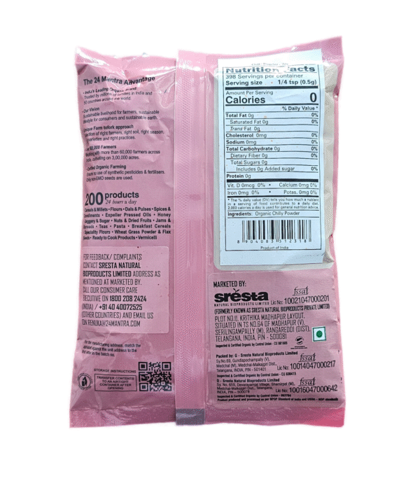 24 Mantra Organic Chilli Powder 200 GM - Image 3