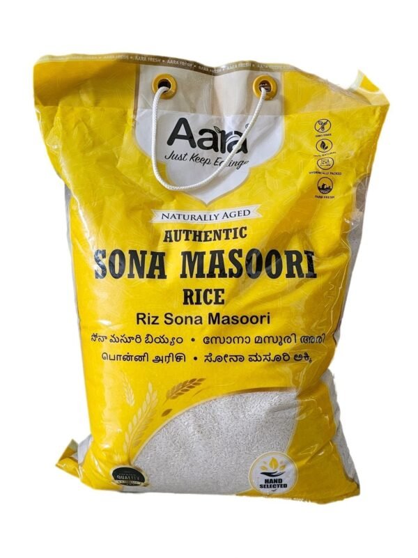 Aara Sona Masoori Rice  20Lb - Image 2