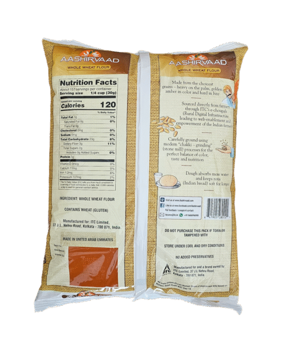 Aashirvaad Whole Wheat Atta 10 Lb - Image 3