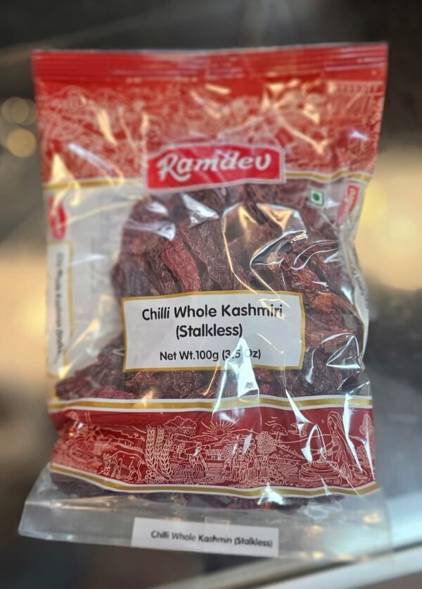 Chilli Whole Kashmiri (Stalkless) - 100gm Ramdev