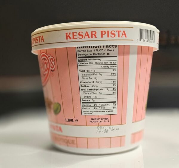 Reena's Kesar Pista Ice Cream (half Gallon) - Image 3