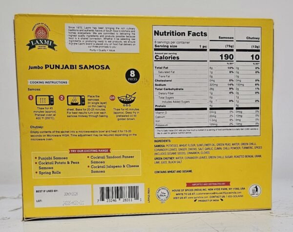 Laxmi Punjabi Jumbo Samosa (8 Pc) - Image 2