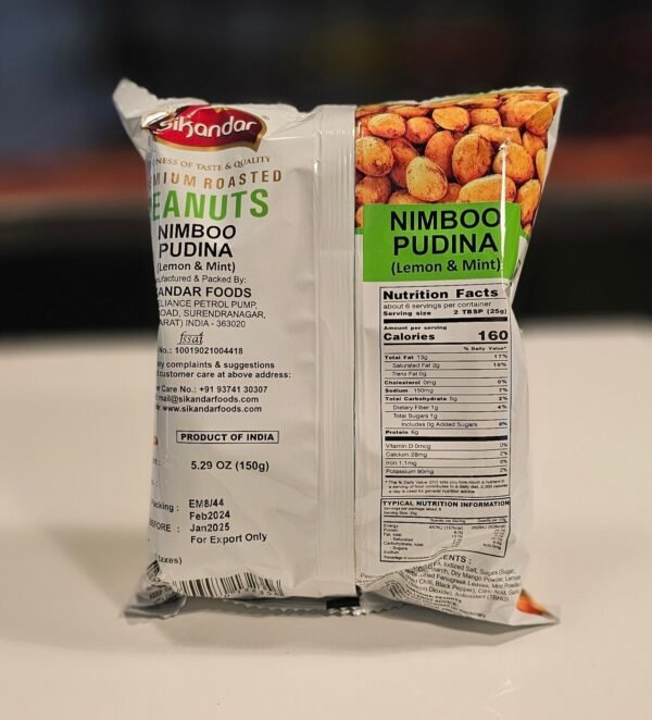 Sikandar Premium Roasted Peanuts - Nimboo Pudina (Lemon & Mint) - Image 3