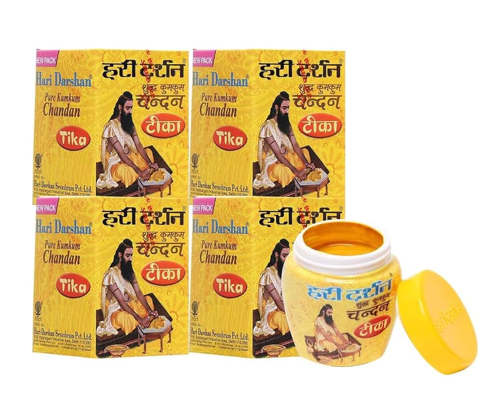 Hari Darshan Pure Kumkum Chandan Tika in a 40gm container for religious rituals
