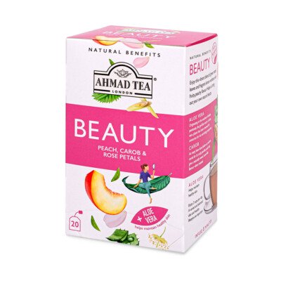 Beauty Herbal Tea Blended With Peach, Carob And Petals - Ahmnad Tea (20 Foils)