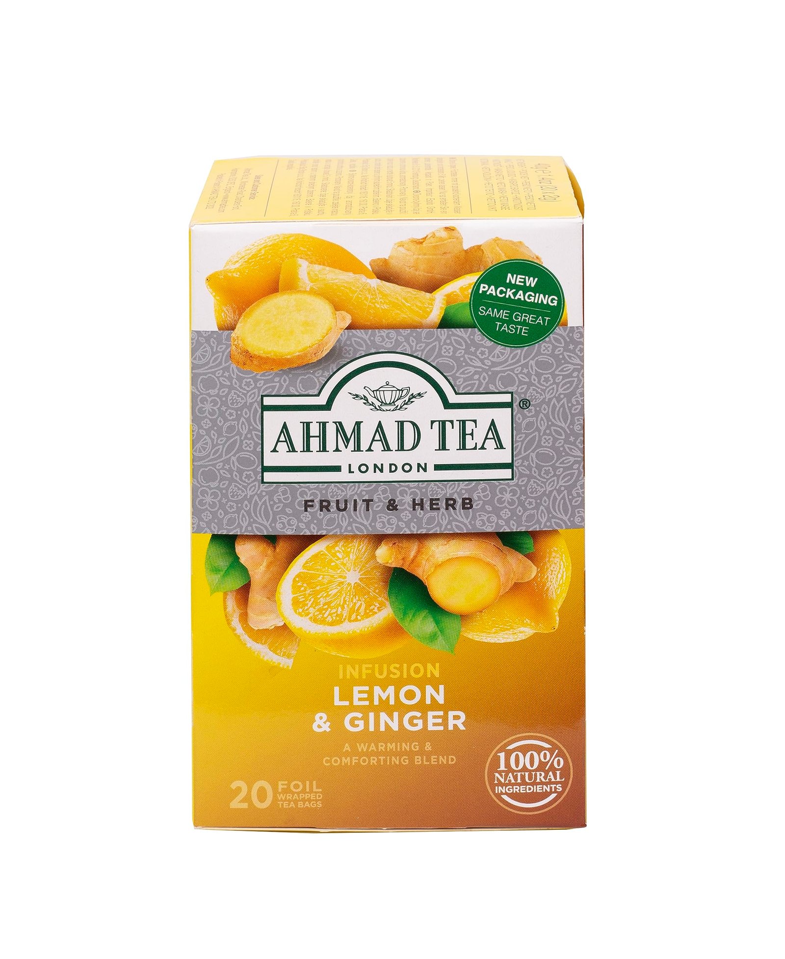 Fruit And Herb Tea ( Lemon And Ginger ) – Ahmad Tea (20 Foil)