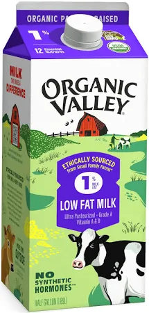 Organic Valley 1% Milk (half Gallon)