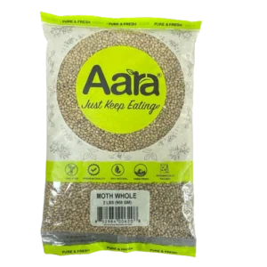 Aara Moth whole dehusked lentils in a package, 2Lb size, nutritious and fresh.