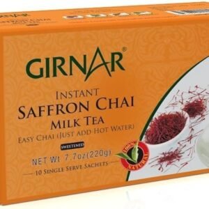 Girnar Instant Saffron Tea package with royal design