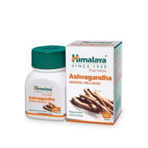 Himalaya Ashwagandha Tablets in a bottle, 60 count for health and vitality support