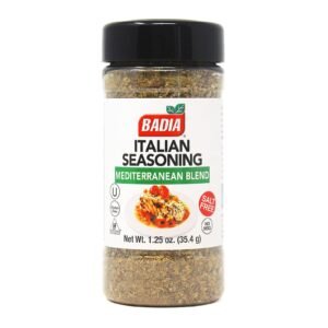Badia Italian Seasoning 1.25 Oz package featuring a blend of Italian herbs.