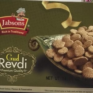 400g pack of Jabsons Gud Revdi, a traditional Indian sweet made with jaggery.