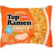Bowl of Nissin Top Ramen Chicken Flavor noodles