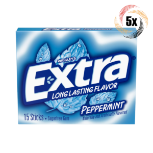 Wrigleys Peppermint Gum package featuring extra long-lasting flavor
