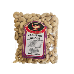 Whole cashews in a bag, premium quality, 400 grams