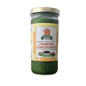 Laxmi Pani Puri Concentrate 8OZ bottle with vibrant packaging