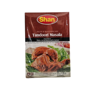 Shan Tandoori Masala 50 Gm packaging featuring vibrant spices