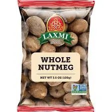 Laxmi NutMeg Whole 100 Gm packaging featuring spices