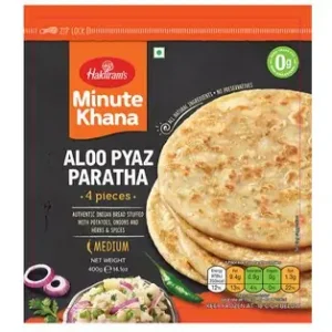 Haldirams Aloo Pyaaz Paratha, a traditional Indian flatbread with potato and onion filling