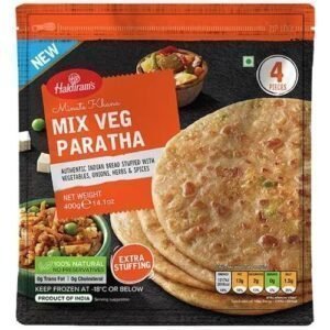 Haldirams Mix Veg Paratha 400 Gm pack with fresh vegetables
