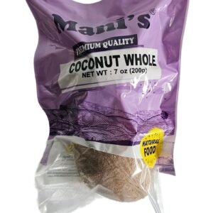 Whole dried coconut in a 200g package from Manis.