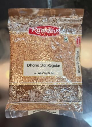 Dhana Dal Regular by Ramdev in a 400gm pack, showcasing traditional Indian snack food.