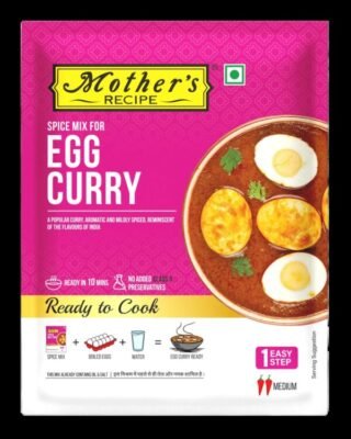 Mothers Recipoe Egg Curry Spice Mix packaging with vibrant colors