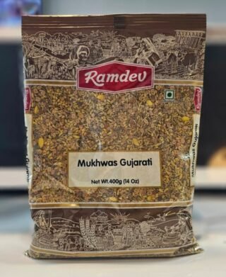 Gujrati Mukhwas by Ramdev in a 400g pack, a colorful mouth freshener and digestive aid.