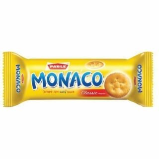 Parle Monaco salted biscuits in a 63g pack, perfect for snacking.