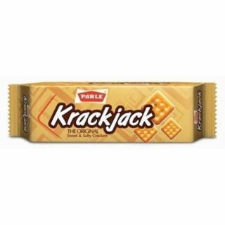 Parle Krackjack cookies in a 60g pack, showcasing sweet and salty flavors.