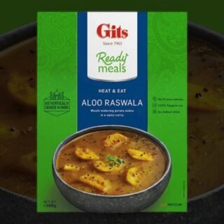 Gits RTE- Aloo Raswala ready-to-eat meal featuring potatoes and spices.