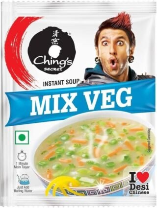 Chings Mix Veg Soup package featuring assorted vegetables