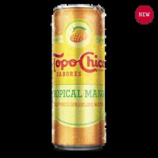Topochico Mango Sparkling Water in a 12 Oz bottle