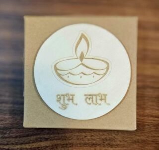 Shubh Labh fridge magnet featuring traditional patterns and vibrant colors
