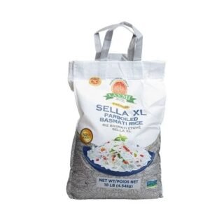Laxmi Sella Paraboiled Basmati Rice in a 10 Lb package