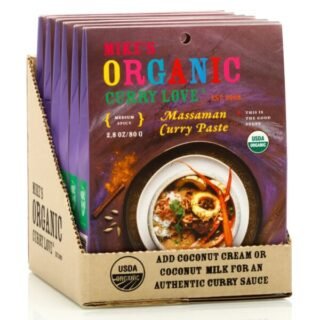 Mike Massamam Curry Paste jar with a vibrant label, ideal for Thai cooking.