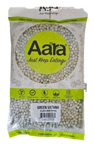 Aara Green Vatana Whole 2 lb pack of green peas