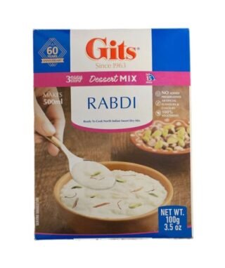 Gits Rabdi Mix 100 Gm packaging featuring traditional Indian dessert preparation.