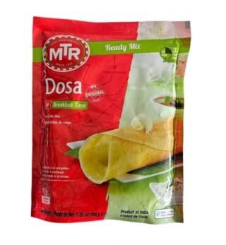 MTR Dosa Mix 200 Gm packaging featuring a colorful design for easy dosa preparation.